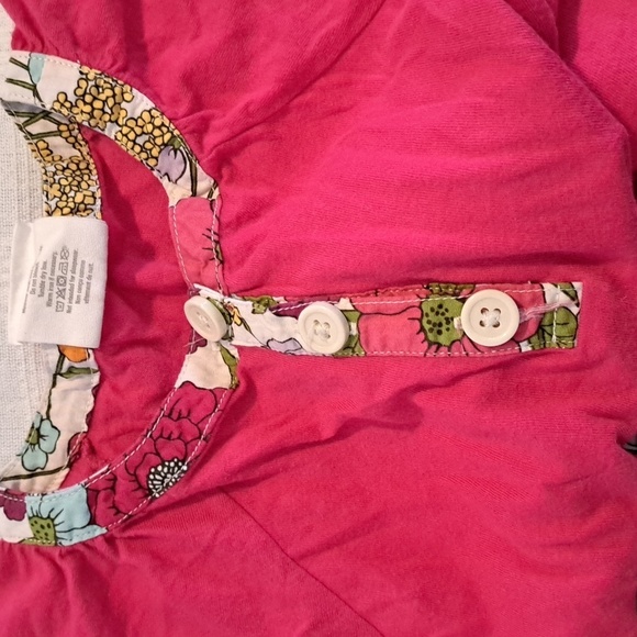 Crazy 8 girls size 5/6 short sleeved dress, pink top, floral bottom - Picture 3 of 4